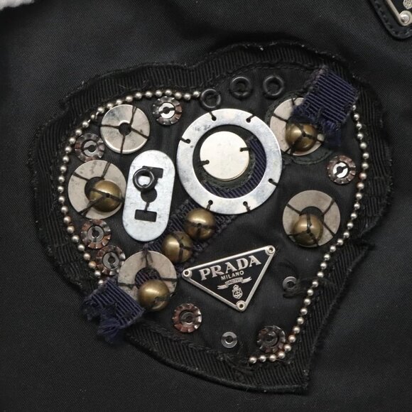 PRADA Tote Bag Nylon Black Silver Auth - Picture 10 of 16